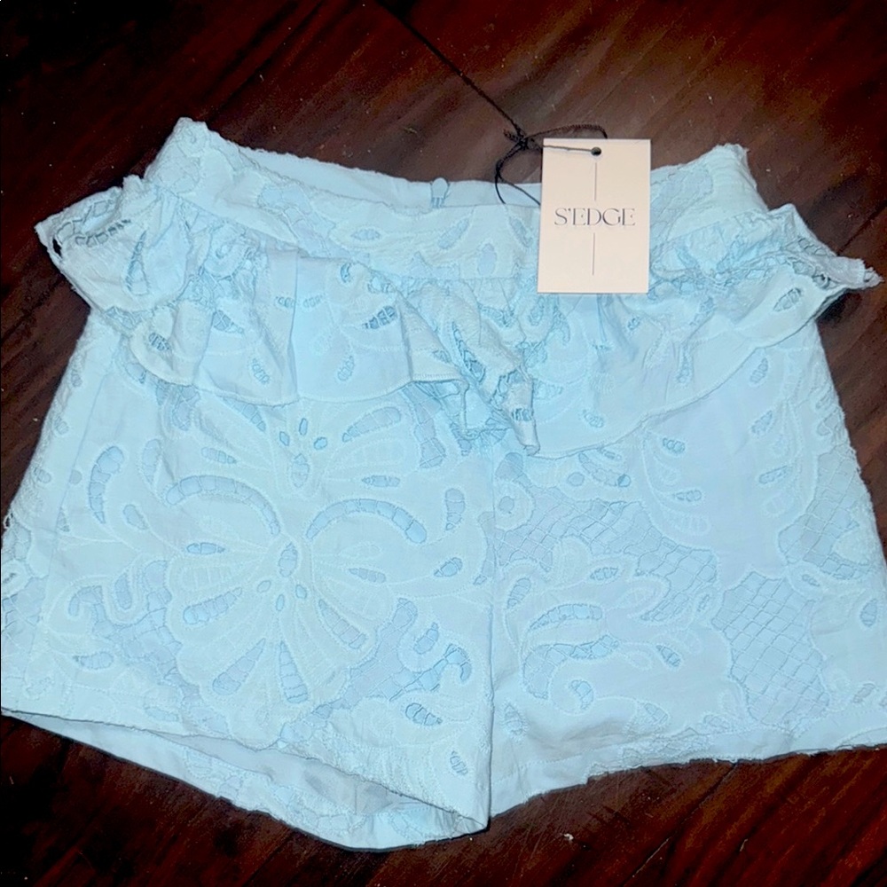 S’EDGE Women's Light Blue Lace Shorts